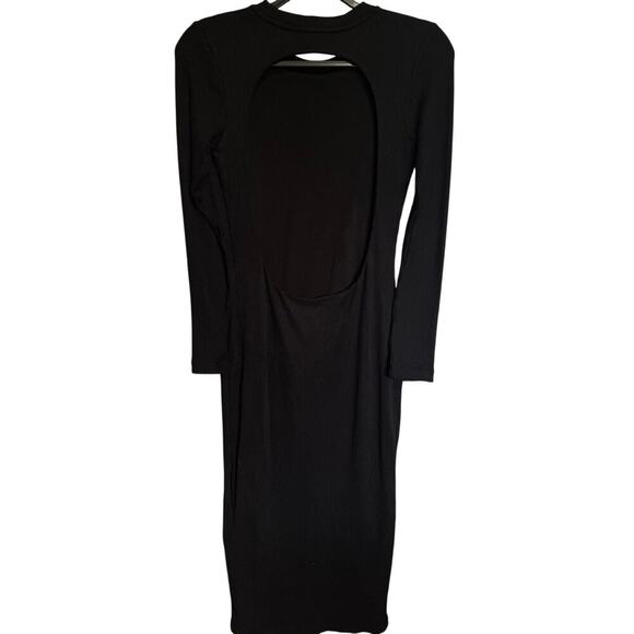 ALLSAINTS Molly Ribbed Open Back Long Sleeve Midi Dress Size 6 - Picture 8 of 13